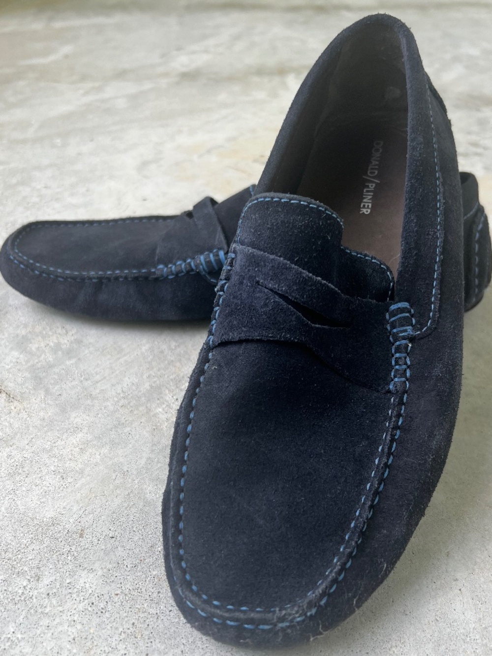 👞 DONALD PLINER “Varran” Blue Suede Loafers • Men’s Size 11